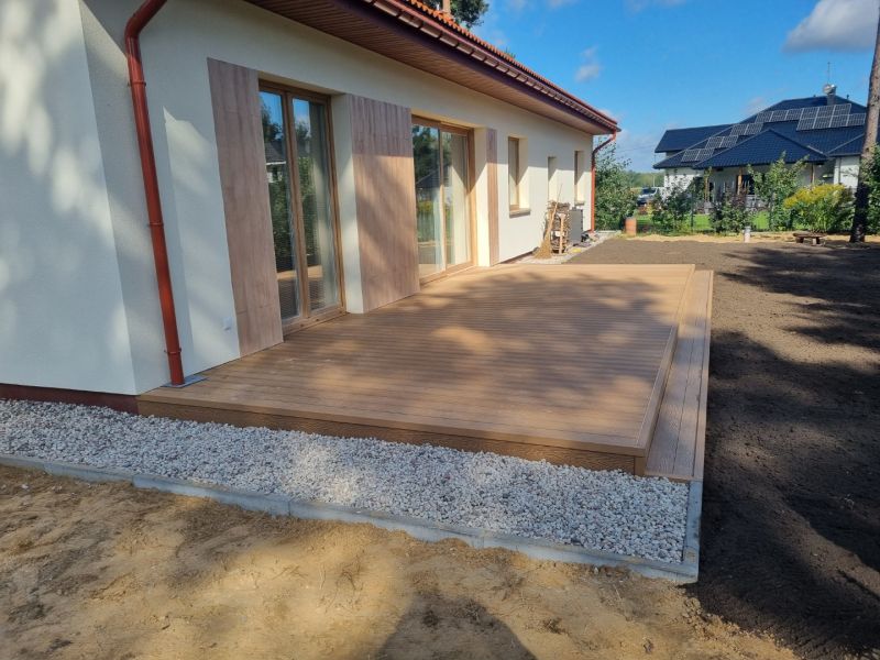 Budowa ogrodzenia oraz tarasu - Solniczki